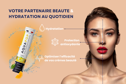 Femme avec une peau éclatante illustrant les bienfaits de l'hydratation, la protection antioxydante, et l'optimisation de l'efficacité des crèmes beauté.