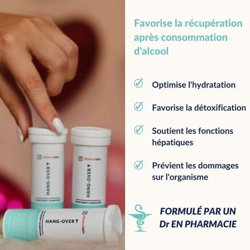 Tubes de HANG-OVER, complément alimentaire effervescent Hedonist Labs