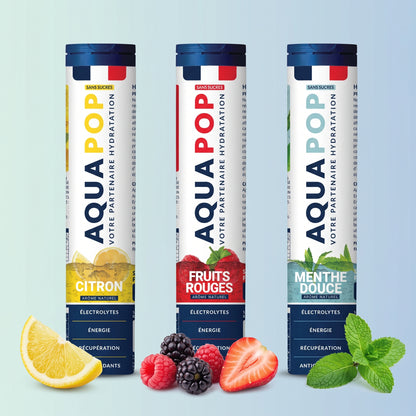 Pack de 3 AQUAPOP (Citron, Fruits Rouges, Menthe)